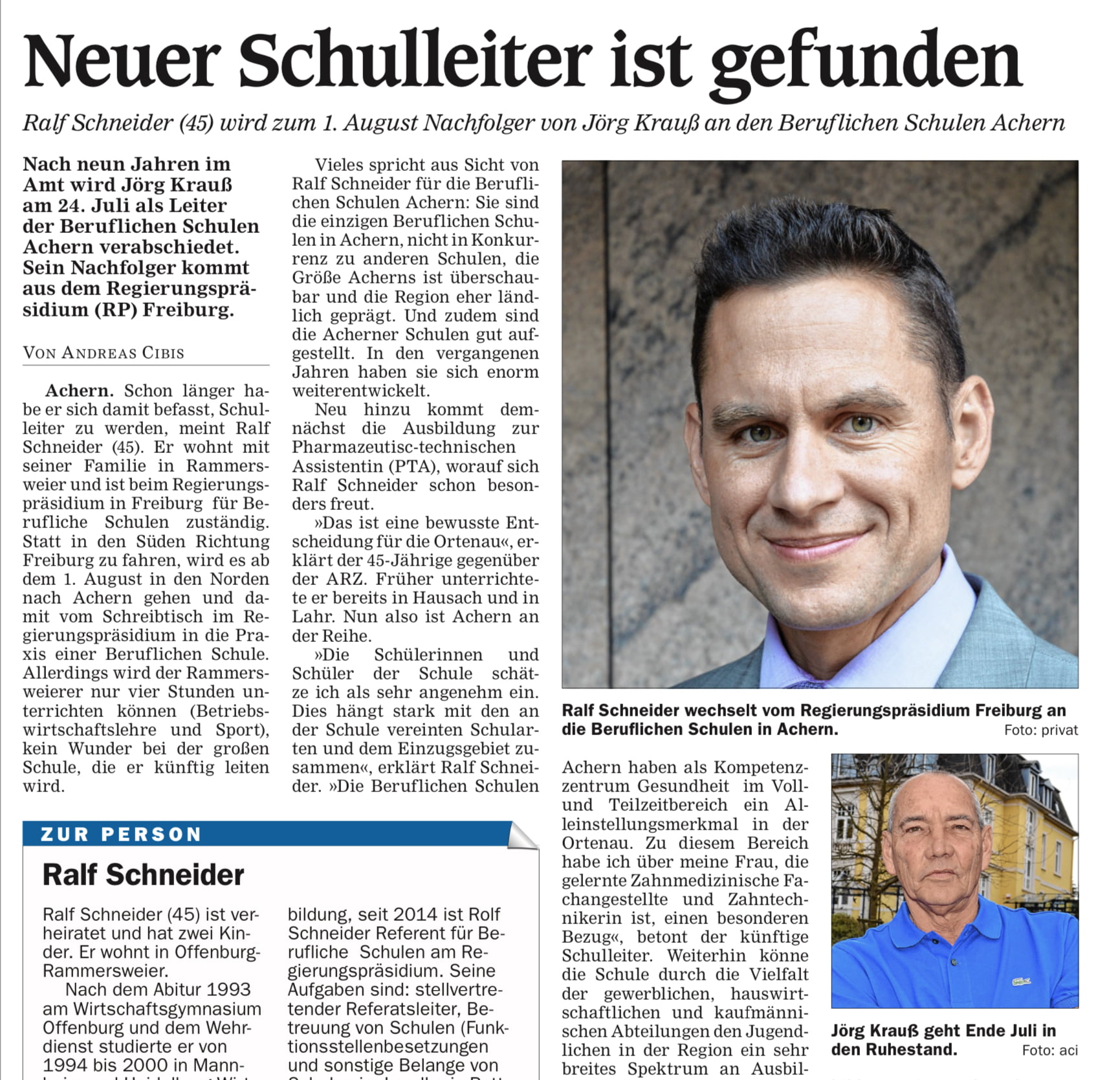 Neuer Schulleiter ist gefunden