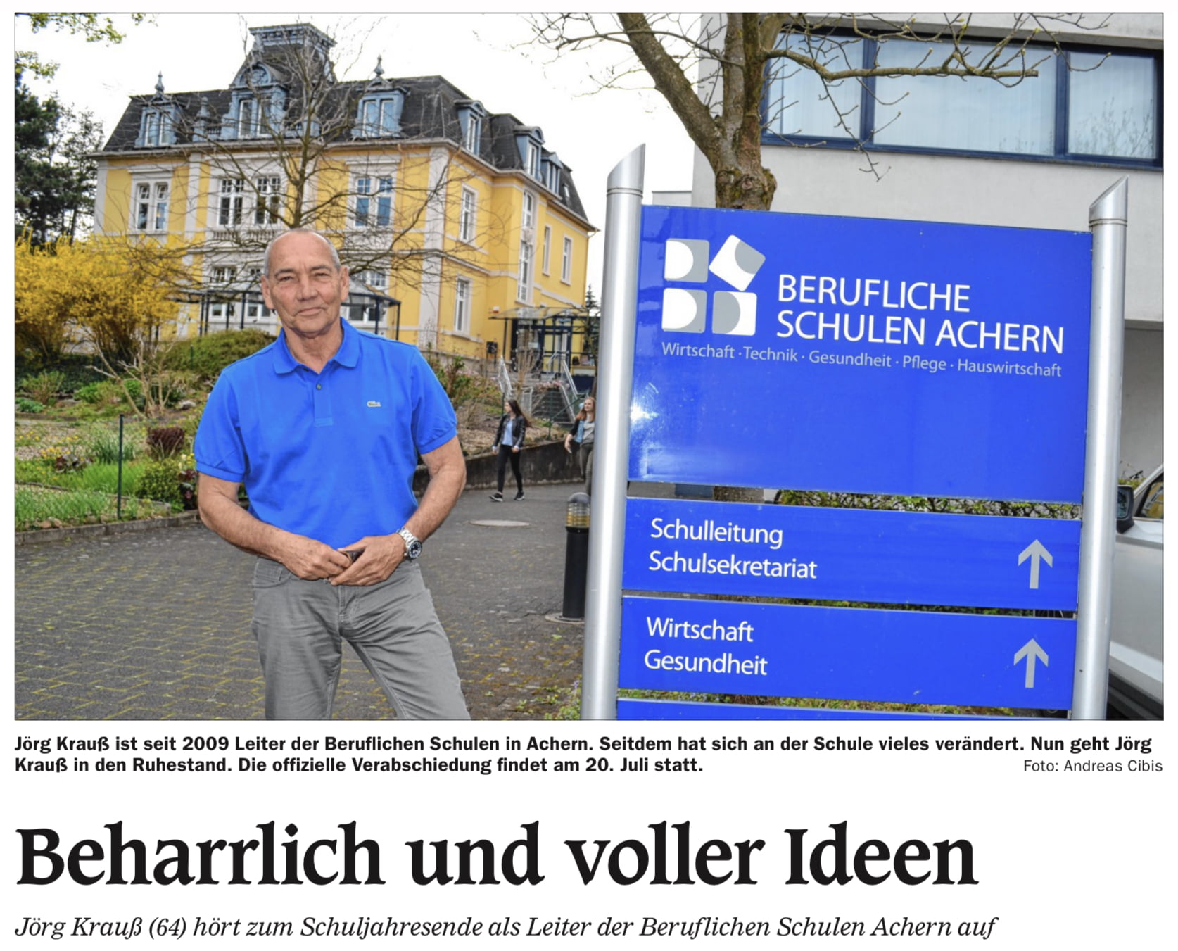 Schulleiter Jörg Krauß hört zum Schuljahresende auf