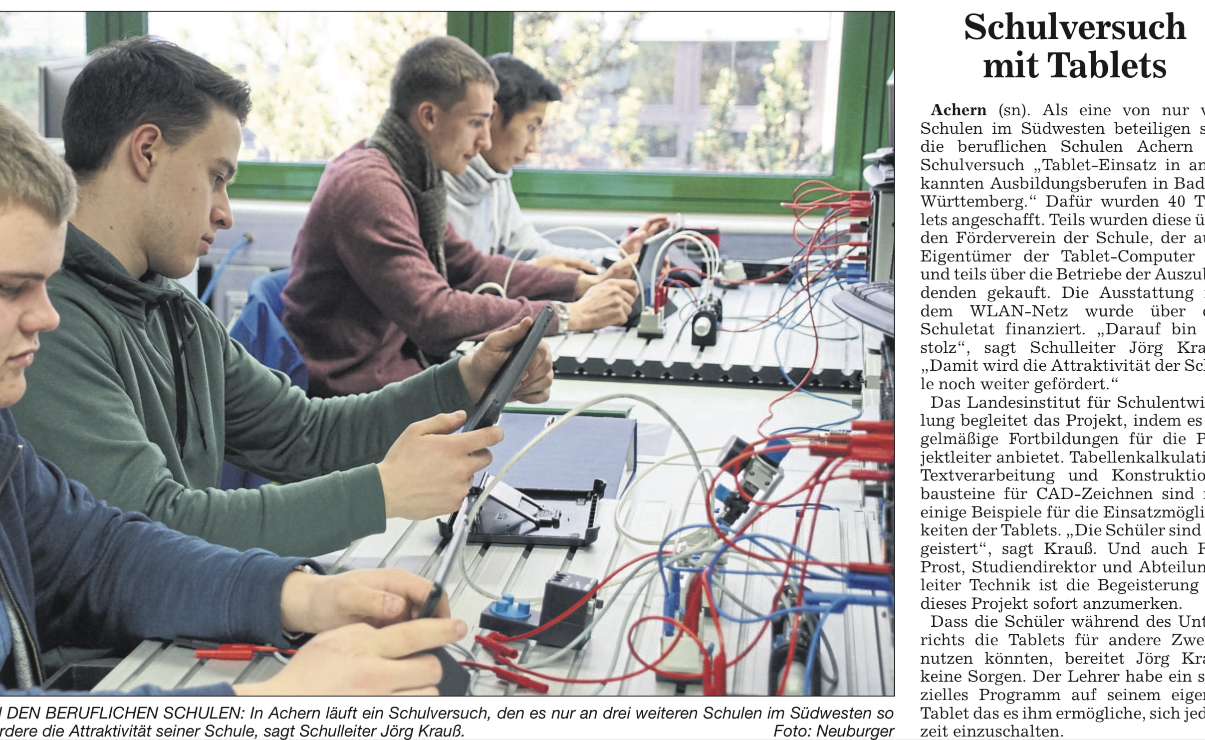 Schulversuch mit Tablets